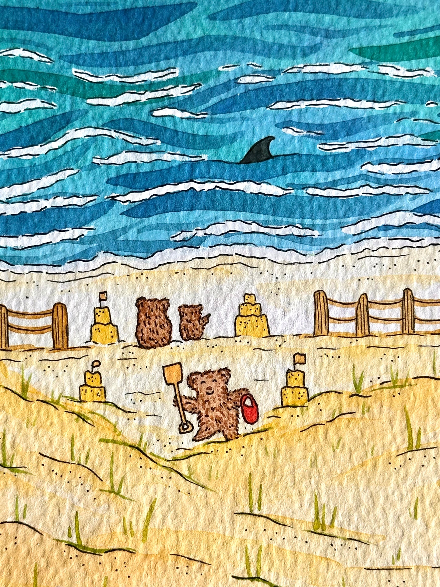 Bears by the Seaside Print