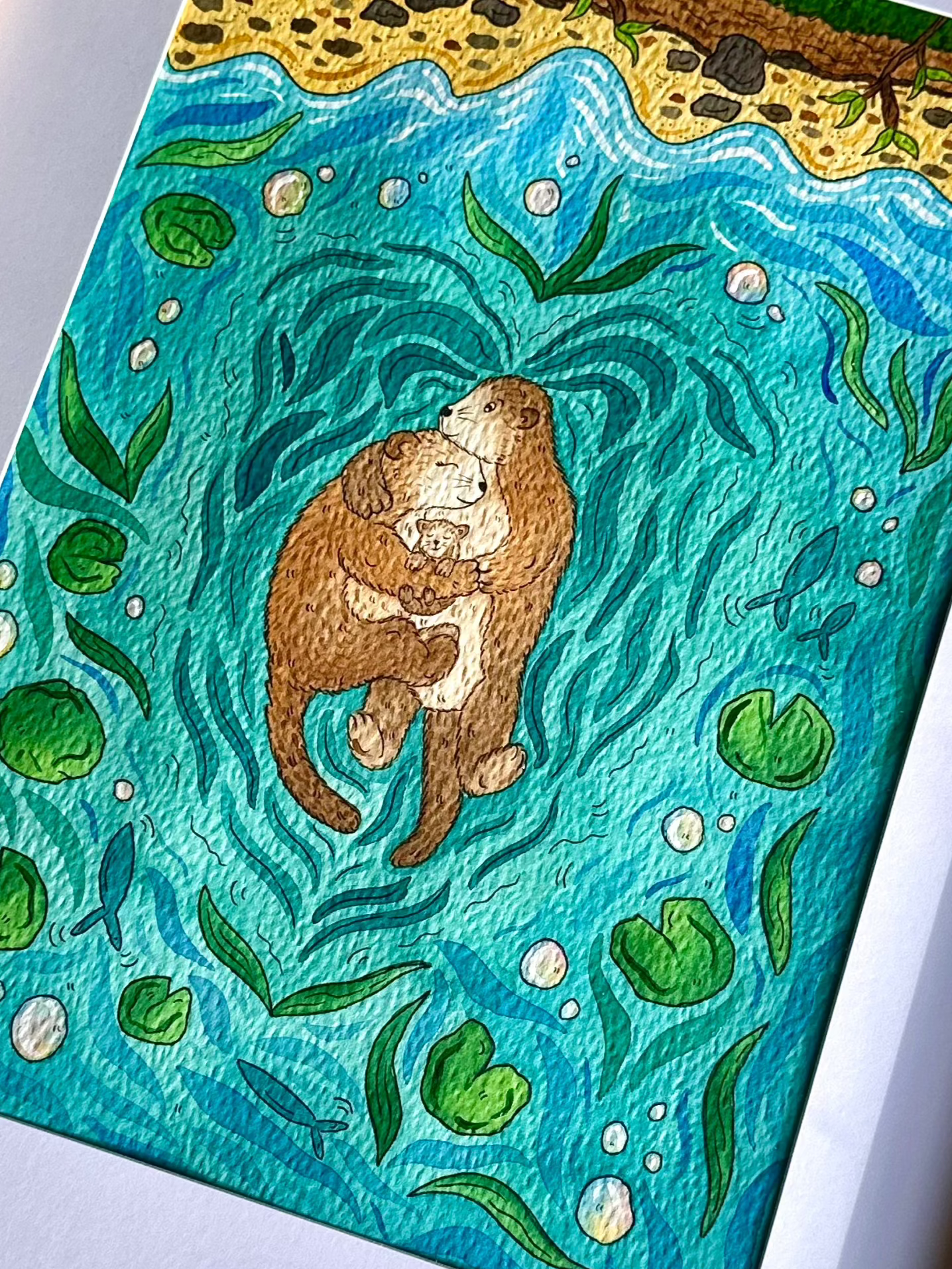 Otter Family Print