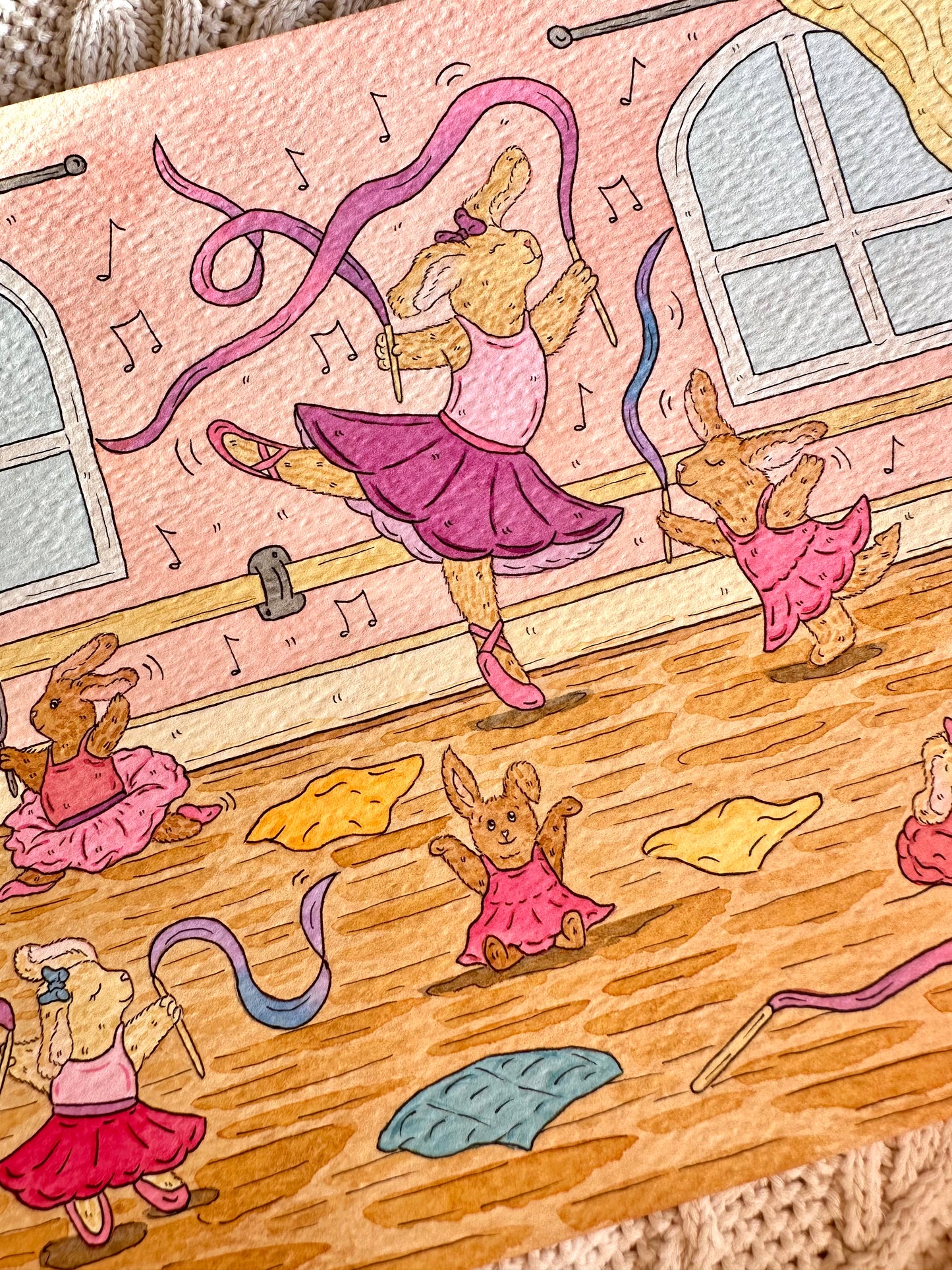 Bunny Ballet Class Print