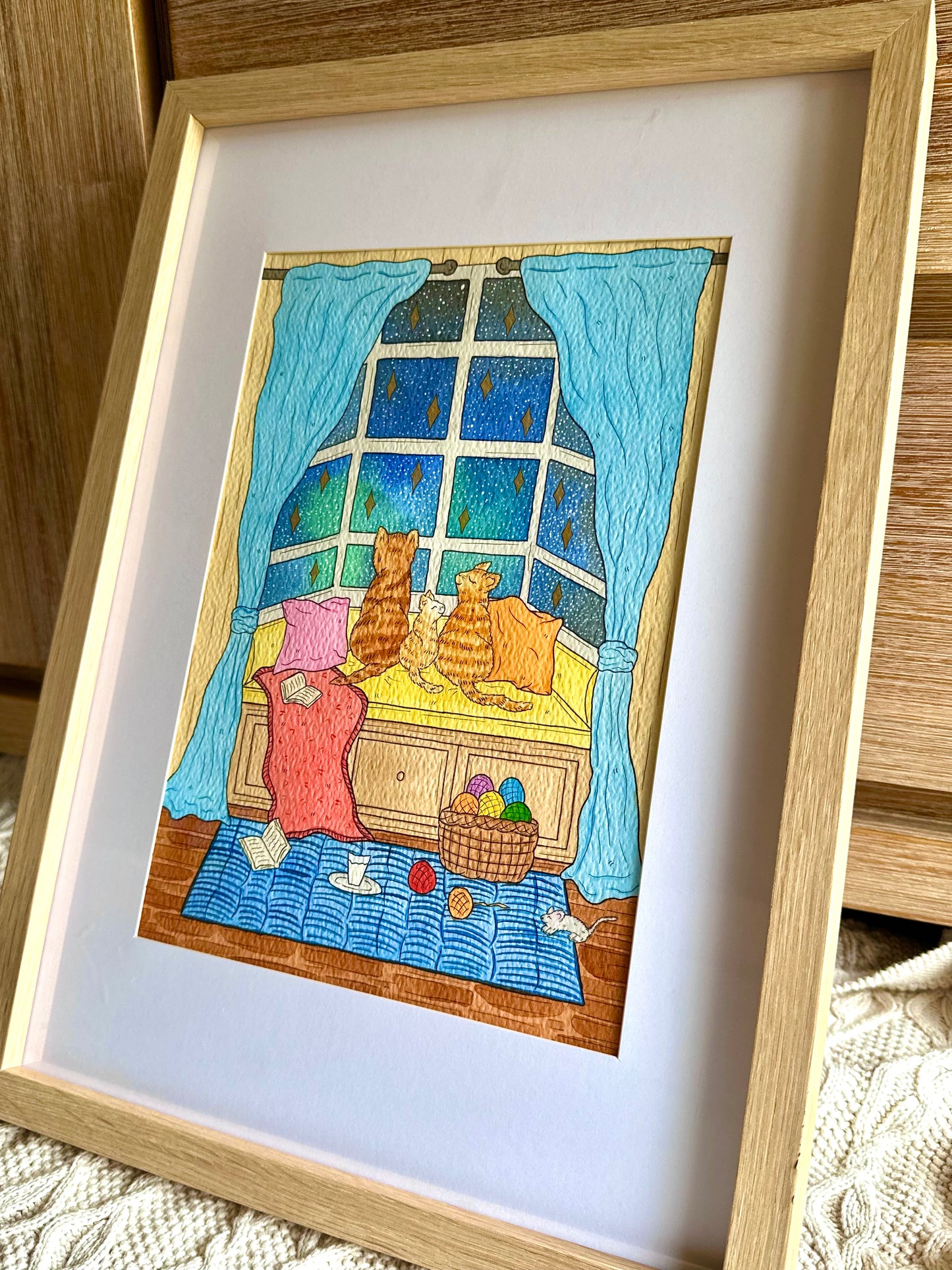 Stargazing Cats Print