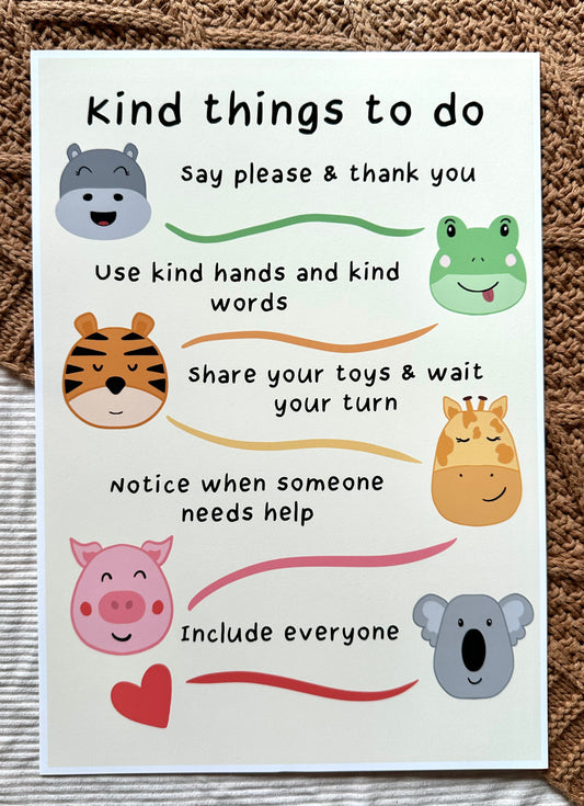Kind Things To Do Print