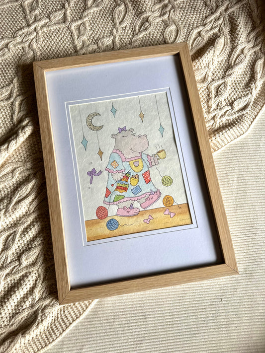 Grandma Hippo Print