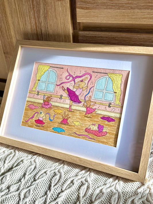 Bunny Ballet - Original Artwork A4